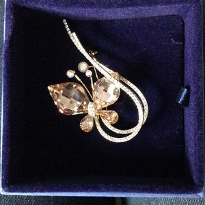 Never worn Butterfly Swarovski pin